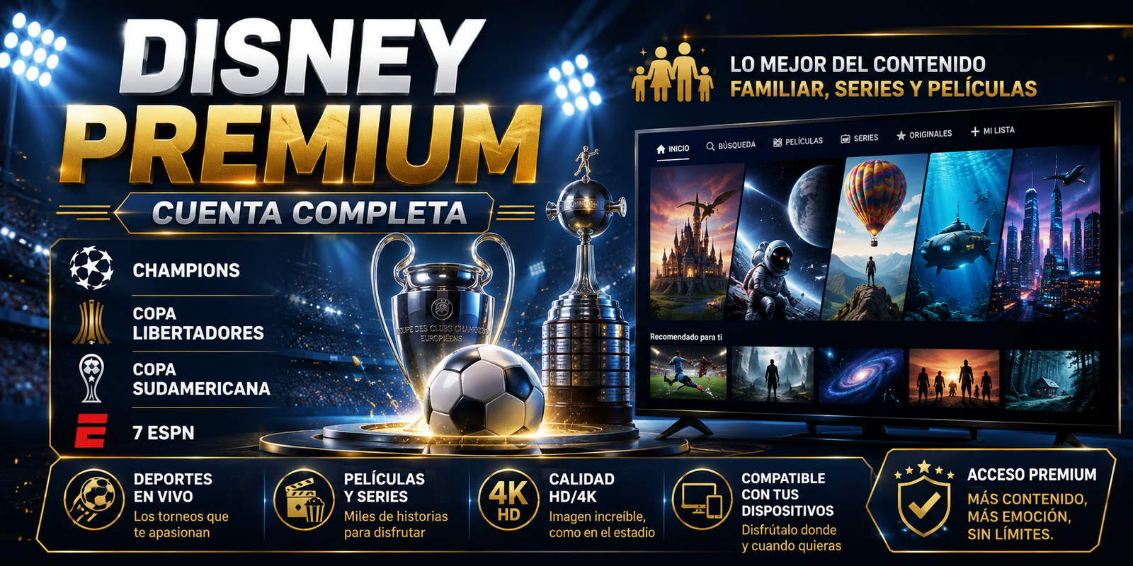 DISNEY PREMIUN CUENTA COMPLETA